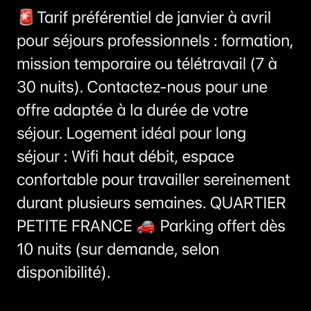Loft Prenium Petite France-ideal Mission Pro-long Sejour 3*
